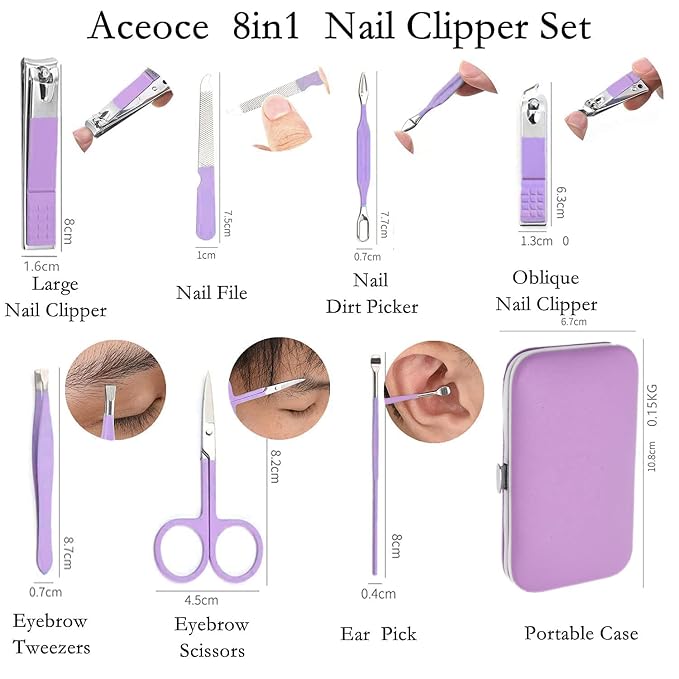Aceoce Manicure Set Women's Nail Clipper Set Nail Kit - Image 2