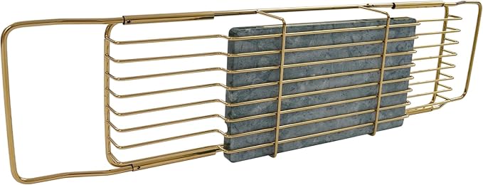Stainless Steel Bathtub Tray, Expandable Marble Bath Tray - Image 3