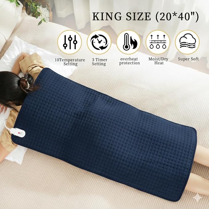 Electric Heating Pad for Back Pain Relief, Heating Pad for Period Cramps Neck - Image 3