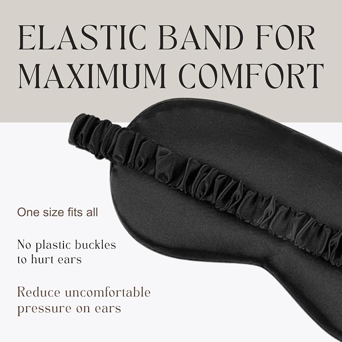 Silk Satin Sleeping Eye Mask, Soft Breathable Blackout Eyeshade Eye Cover - Image 3