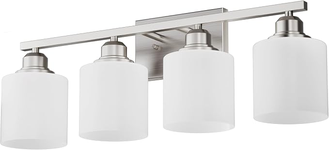 Sailstar 4-Light Bathroom Light Fixtures Over Mirror, Glass Shade & Anti-Rust - Image 8