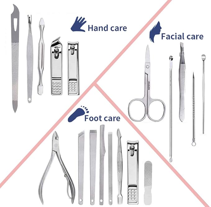 Manicure Set Pedicure Kit Professional 19 Pcs Nail Clipper - Image 6