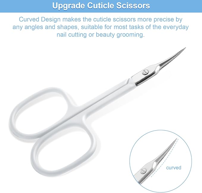 CGBE Cuticle Scissors Extra Fine Curved Blade, Super Slim Manicure Scissors - Image 2