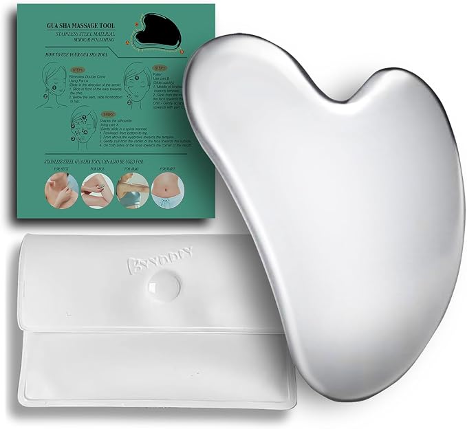 BYYDDIY Spherical Surface Stainless Steel Gua Sha Facial Tools, Metal Gua Sha by BYYDDIYMuscleScraperTools