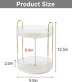 Asayuee 360 Rotating Makeup Organizer, 2 Tier Large Capacity Make Up Organizers - Image 2
