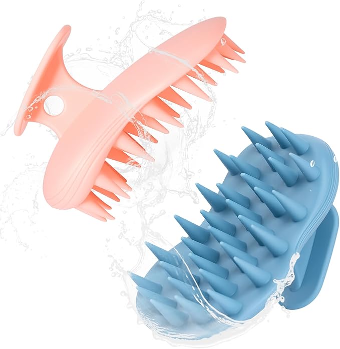 2pcs Shampoo Brush Hair Scalp Massager, 100% Silicone Scalp Scrubber, Scalp by Unknown