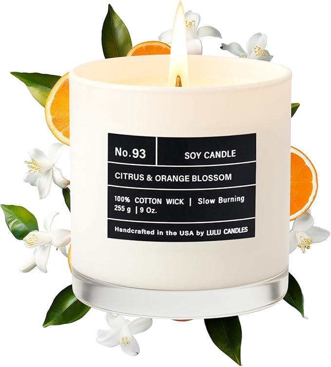 Lulu Candles | Citrus & Orange Blossom | Luxury Scented Soy Jar Candle | Hand by LULUCANDLES
