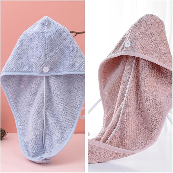 2 Pack Microfiber Hair Towel Wrap - Image 4