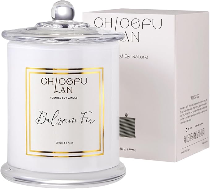 Chloefu LAN Balsam Fir Scented Candle, Holiday Candles by ChloefuLANScentedCandles