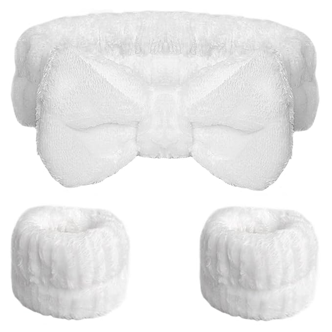 WSYUB Spa Headband and Wristband Set, Face Wash Headband, Makeup Skincare by WSYUB