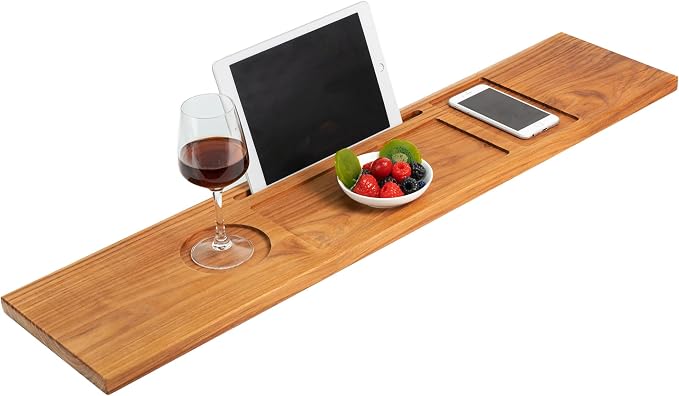 VaeFae Teak Bathtub Tray Table, Wooden Bath Board by VaeFaeDirect