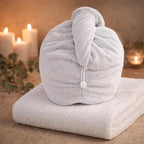 100% Turkish Cotton Hair Towel Wrap 2 Pack – Oeko-TEX Certified Quick Dry Turban - Image 5