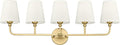 5-Light Bathroom Light Fixtures, Brushed Gold Vanity Lights by Metwet