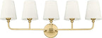 5-Light Bathroom Light Fixtures, Brushed Gold Vanity Lights by Metwet
