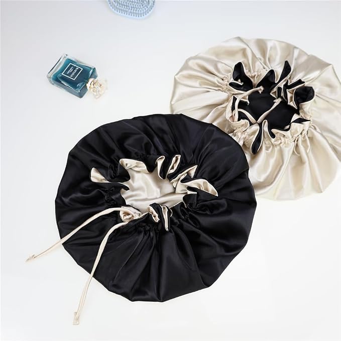 Adjustable Silk Satin Bonnet Hair Care Caps - Image 6
