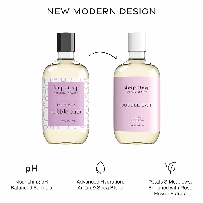Deep Steep Bubble Bath, Lilac Blossom 17 oz – Hypoallergenic, Clinically Tested - Image 3