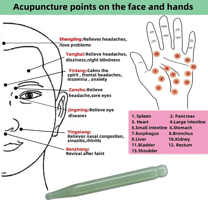 Jade Acupuncture Pen Deep Tissue Gua Sha Massage Tools Natural Facial Tool - Image 5