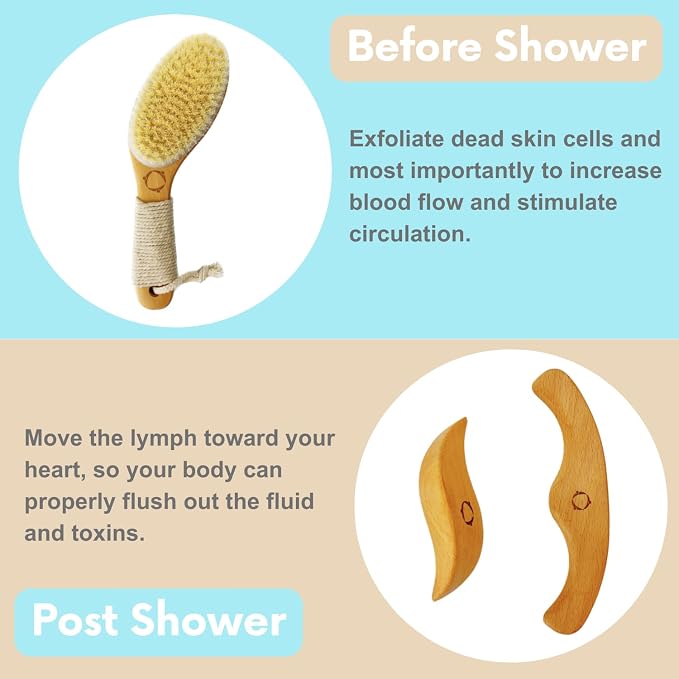 Dry Brushing Body Brush for Lymphatic Drainage-Vegan Dry Brush - Image 2