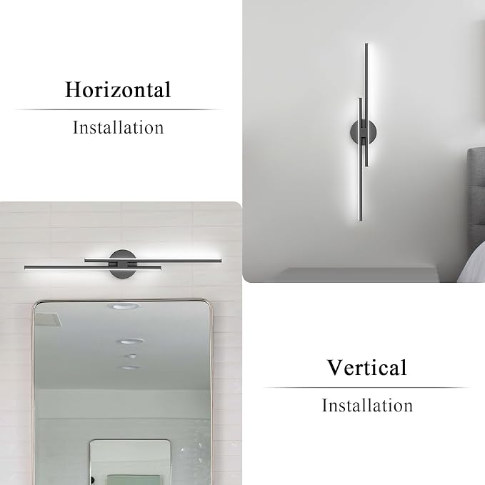 EDISLIVE Dimmable Modern LED Vanity Light Fixtures Bathroom Vanity Wall Lighting - Image 2