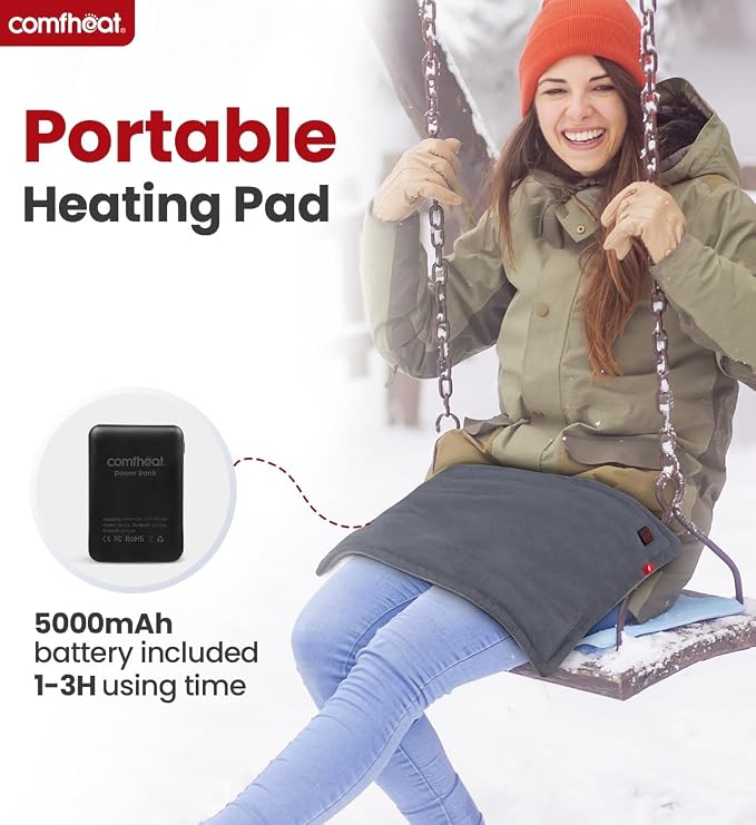 Portable Heating Pad with 5000mAh Battery Powered, 1.7LB Weighted Heat Pad - Image 2