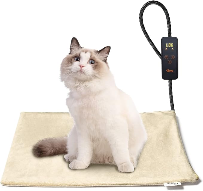 Toozey Pet Heating Pad, 6 Adjustable Temperature Heated Cat Bed by Toozey