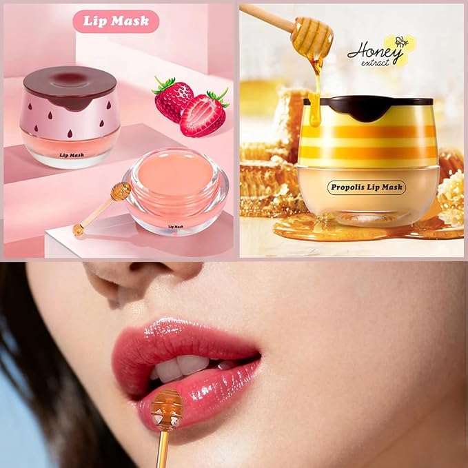 6 PCS Honey Lip Mask, Strawberry & Watermelon & Coconut & Cherry & Apple Lime - Image 6
