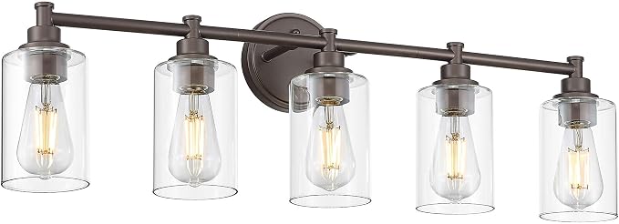 FEMILA 32" Bathroom Light Fixtures, Oil Rubbed Bronze Vanity Light, 5 Light by FEMILA