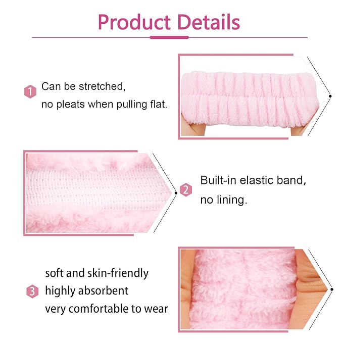 6 Pcs Elastic Microfiber Spa Headband Set - Image 7
