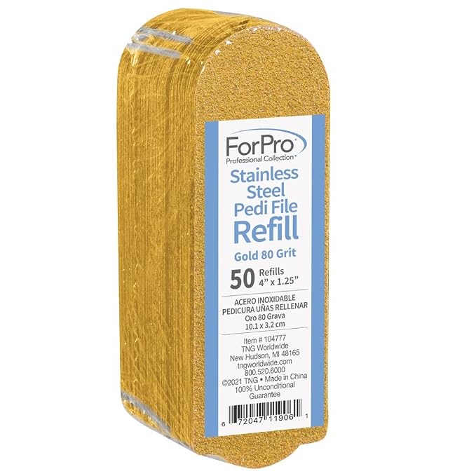 ForPro Professional Collection Stainless Steel Pedi File Refill, 80 Grit by ForProProfessionalCollection