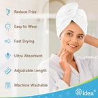 AIDEA Microfiber Hair Towel Wrap, 5 Pack Turbans, Super Absorbent Quick Dry - Image 4