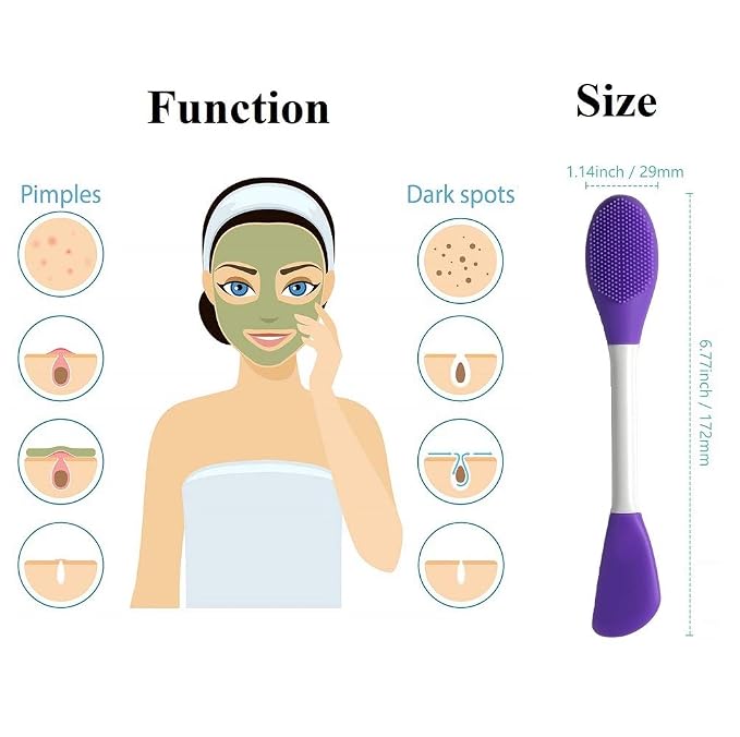Silicone Brushes, Double-Ended Silicone Face Mask Brush, Facial Cleansing Brush - Image 2