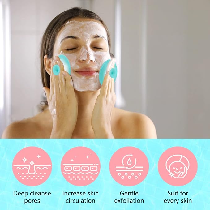 Yokilly Silicone Face Scrubber Exfoliator Brush, Manual Handheld Facial - Image 5