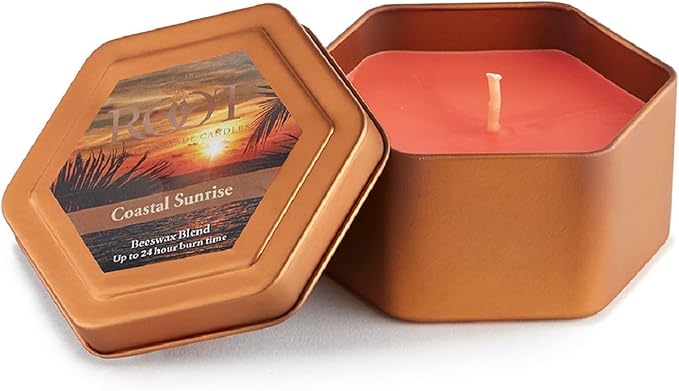 Root Candles Scented Candles in Travel Tin 24-Hour Honeycomb Traveler by RootCandles