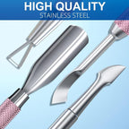 2PCS Metal Lilac Cuticle Pusher and Cutter Remover Salon Quality Stainless - Image 6