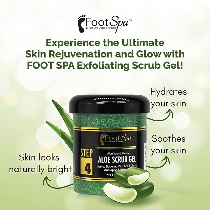 FOOT SPA - Exfoliating Scrub Gel, 16 Oz - Manicure, Pedicure and Body - Image 5