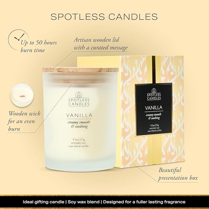 Vanilla Candle 9.7 oz: 55 Hrs Burn Time - Image 5