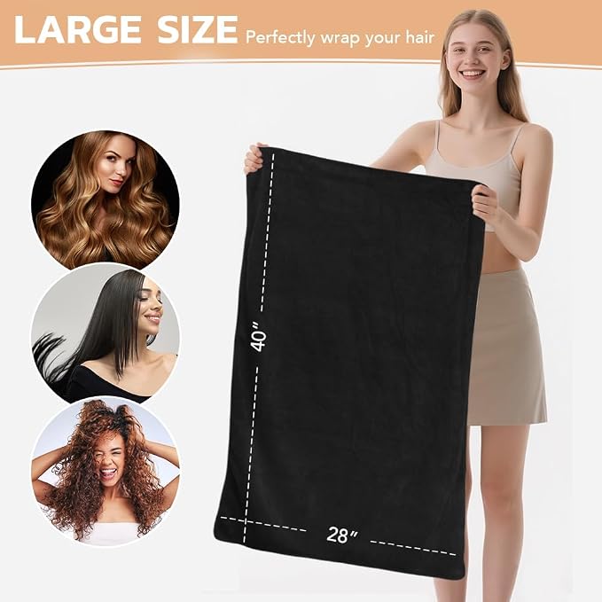SUNLAND Microfiber Hair Towels Anti Frizz Hair Drying Towel Super Absorbent - Image 2