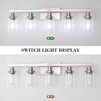 Bathroom Vanity Light, 5-Light Nickel Modern Matte Wall Sconce Lighting - Image 3