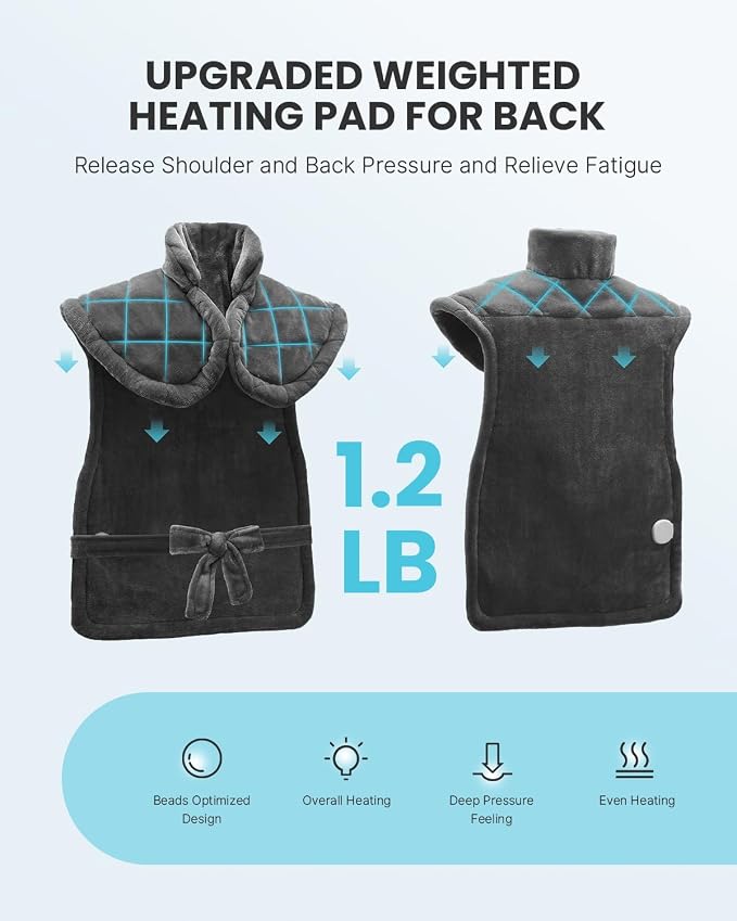 iDOO Heating Pad for Back Pain Relief, Birthday Mothers Day Gifts for Mom Women - Image 3