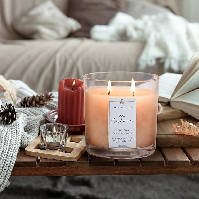 Colonial Candle Cozy Cashmere Scented Candle Jar, Highly Fragranced Candles - Image 6