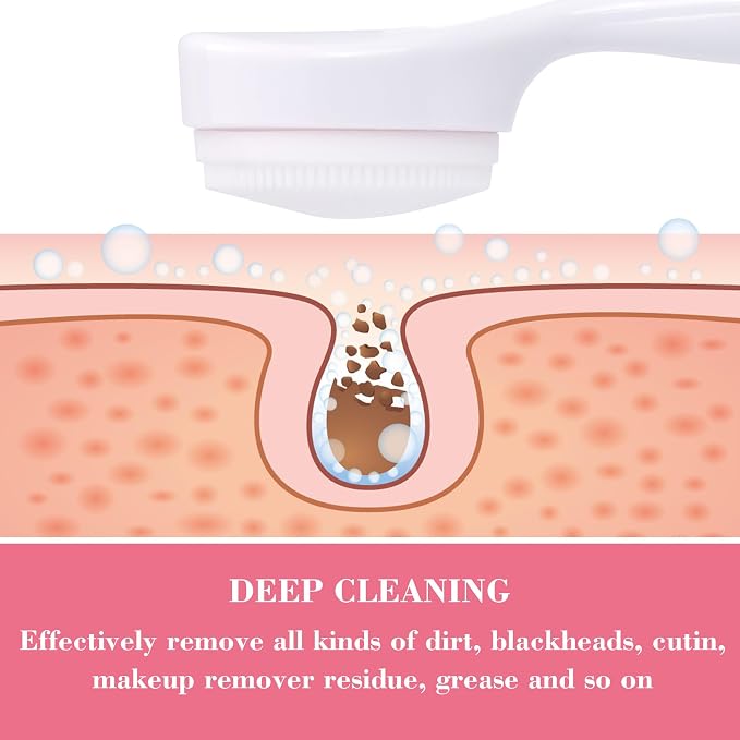 HINZIC 2 Pack Silicone Manual Facial Cleansing Brush, Skin Friendly Waterproof - Image 5