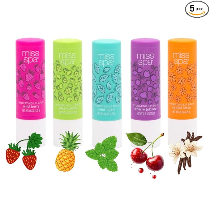 Miss Spa Hydrating Lip Balm Set Moisturizing Lip Care Gift Set by MISSSPA