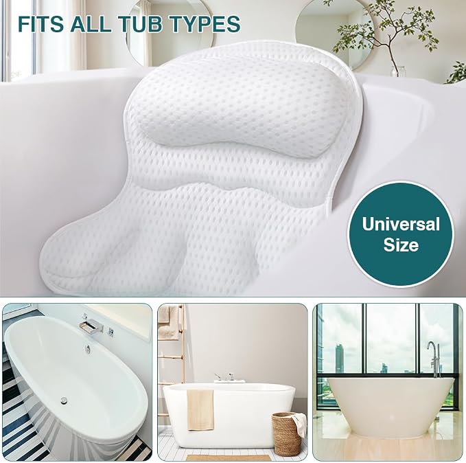 Bathtub Tray and Bath Pillows for Tub – Expandable Bamboo Bathtub Caddy - Image 9