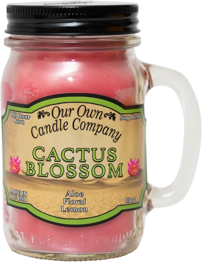 Our Own Candle Company, Cactus Blossom Scented Mason Jar Candle, 100 Hour Burn by OurOwnCandleCompanycandles