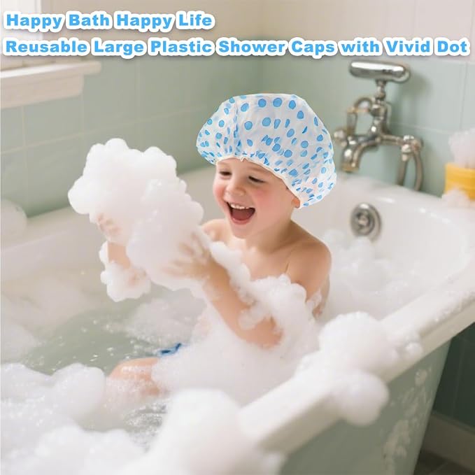 18 Pack Shower Caps for Women, Waterproof Reusable & Disposable Adjustable Bath - Image 6