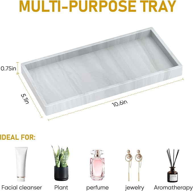 Silicone Bathroom Tray, Shatterproof Bathroom Vanity Tray, High-Grade Silicone - Image 5