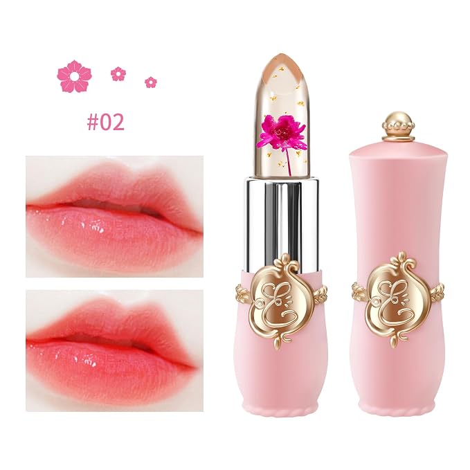 BestLand 3 Pcs/Set Flower Jelly Lipstick Set Temperature Change Moisturizer - Image 3