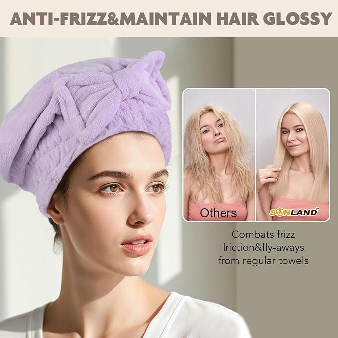 SUNLAND Large Microfiber Hair Drying Caps - Image 5