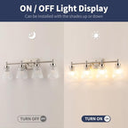 OCIOC 4-Light Vanity light fixtures, Brushed Nickel Vanity lights over mirror - Image 4