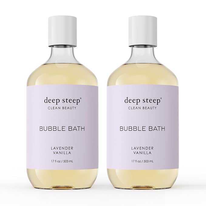 Deep Steep Bubble Bath, Lavender Vanilla 17 oz – Hypoallergenic, Clinically by DeepSteep